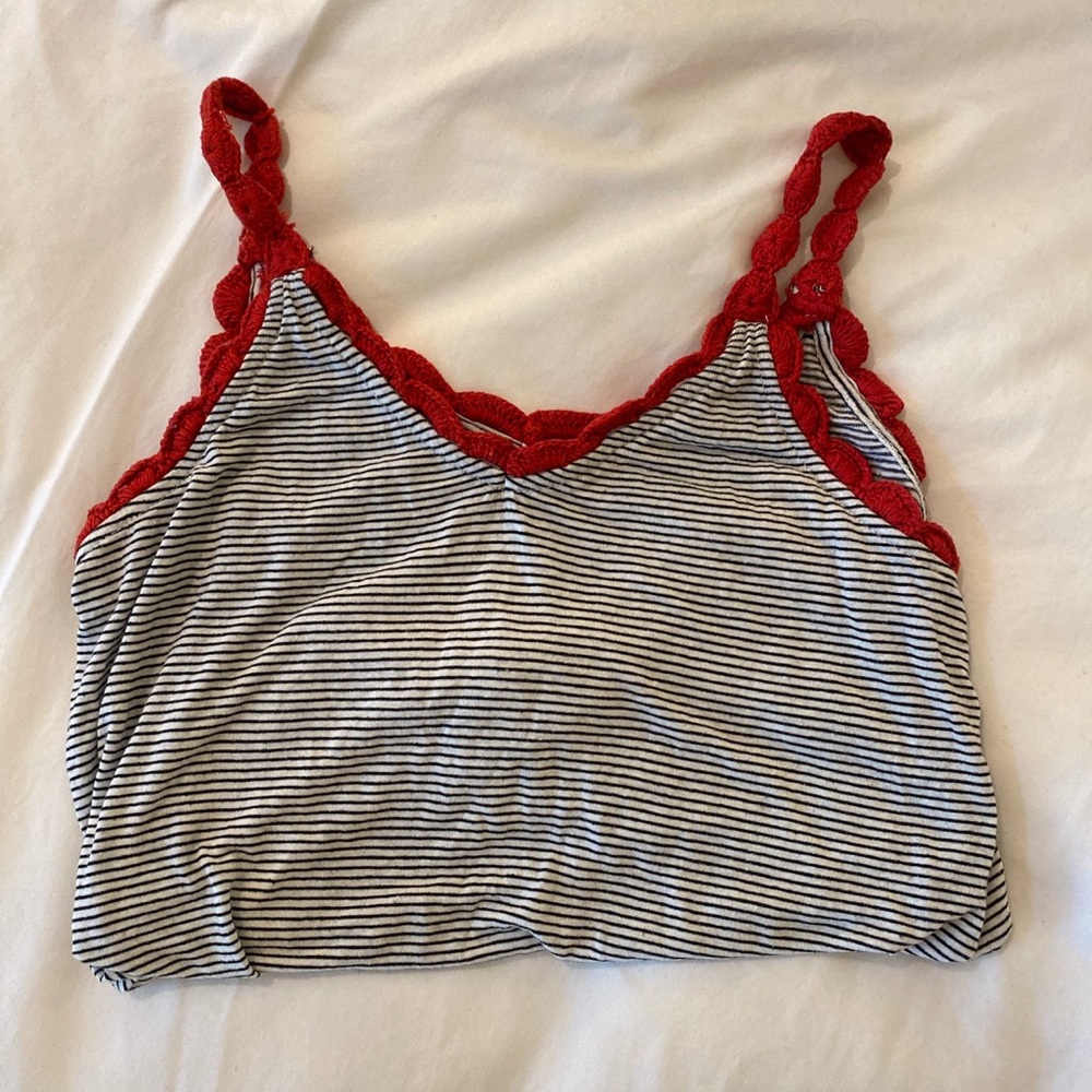 Anthropologie black and white striped tank top